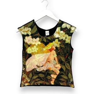 RARE Vintage Hot Skins Bodywear Cropped Tank with Shelf Bra